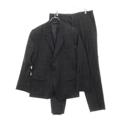 DOLCE & GABBANA (ドルチェアンドガッバーナ) タータンチェック 2B ウール テーラードジャケット ジップフライ ストレート スラックス パンツ セットアップスーツ ブラック G1SWCTのサムネイル