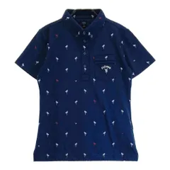 サイズ：M CALLAWAY キャロウェイ  半袖ポロシャツ ボタンダウン フラミンゴ柄 ネイビー系 [240101480367] ゴルフウェア レディース ストスト