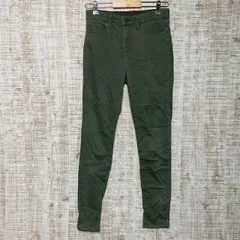 UNIQLO ユニクロ　レディース　スキニーパンツ　レギンスパンツ　ハイウエスト　ウエストゴム　ストレッチ　無地　カーキ　モスグリーン　Lサイズ　シンプル　カジュアル　s299h219
