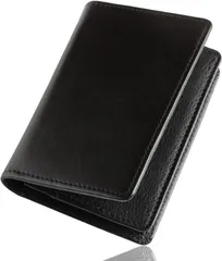 革師リ・メンズ 名刺入れ 最大100枚 名刺ケース 薄型 本革(1.ブラック)