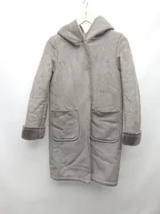 ■ BEAUTY&YOUTH UNITED ARROWS スウェード調 フェイクファー 長袖 コート サイズS グレージュ系 レディース P  【1310020004773】