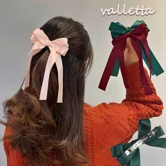 6QINL002HC-リボンバレッタ ヘアクリップ ヘアアクセ ダブル 清楚 ガーリー エレガント ヘアピン ビックリボンヘアバレッタ かわいい パーティー 大人　可愛い　入学式　卒業式　デート 結婚式 旅行 人気