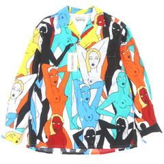未使用品▼GUILTY PARTIES WACKO MARIA ギルティーパーティーズ ワコマリア 天国東京百女柄図 オープンカラー HAWAIIAN SHIRT ハワイアン 長袖シャツ マルチ L 日本製 正規品 メンズ