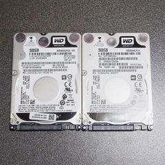 HDD2台　Western Digital WD　500GB　2.5インチ　7mm　CrystalDiskInfoで正常動作確認済