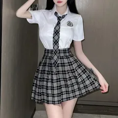 コスプレ 衣装 仮装 3点セット 半袖 夏服 制服 女子制服 学生服 上下セット JK 女子高生 女子校生 高校生 制服女子 韓国 アニメ アイドル 男ウケ セクシー コスチューム衣装 パーティー レディース 女性 大人 可愛い ホワイト q020