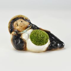 人形　たぬき　狸　陶器　オブジェ　置物　インテリア　工芸品　美術品　A1112 人形 たぬき 狸 陶器 オブジェ 置物 インテリア 工芸品 美術品 A1112