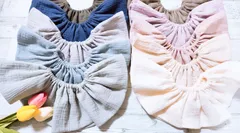 ˖ ࣪⊹ ִֶָ①ぽこぽこ　ガーゼ　360°　フリル　スタイ˖ ࣪⊹ ִֶָ