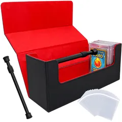 【迅速発送】マグネットローダー ケース デッキケース トレカケース PU レザー カード保護 収納 トレカ保護ケース 収納 保管が簡単「 遊戯王 各種 カードゲーム BOX 対応」黒（内装赤）