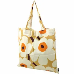 マリメッコ トートバッグ ファブリックバッグ キャラメル/クリーム/オレンジ marimekko 074583-841 074583 841