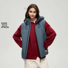 [XL]秋冬 コーデ メンズ  服 シンプル ファッション オシャレ 大人 かっこいい 大きいサイズ ストリート 紳士服 ストリート シンプル ベスト ジャケット フード付き カジュアル ダウン