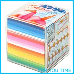 【在庫処分】トーヨー 折り紙 千羽鶴用 プラケース付き 7.5cm角 20色 1000枚入 002004