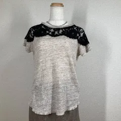 【ZARA】カットソー　ザラ　シャツ　ベージュ　S　半袖 丸首 シースルー　 Y2K　フェアリーグランジ　フリル　レースアップ　バレエコア