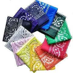 HWT バンダナ 12枚 セット ペイズリー 柄 コットン 大判 サイズ スカーフ 風呂敷 ハンカチ(12色,  大判)