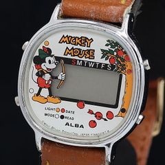 稼働品】ALBA ミッキーマウス 新品ベルト 電池交換済 デジタル 腕時計