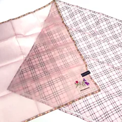 BURBERRY LONDON バーバリーロンドン ハンカチ2枚セット  花柄刺繍 ノバチェック柄 コットン100％ 日本製    ピンク レディース / 240001160564