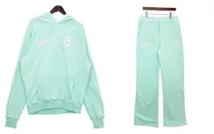 6PM TRUE RELIGION シックスピーエム トゥルーレリジョン セットアップ パーカー メンズ XLサイズ ライトグリーン 上下セット DM16996■
