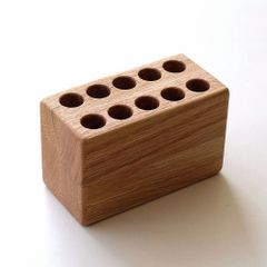 ペン立て 木製 ペンスタンド おしゃれ ペンたて 天然木 無垢 シンプル ナチュラル ナチュラルウッドのペンたて 10ポケット(A)