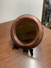 アンティーク レザー ウォールミラー