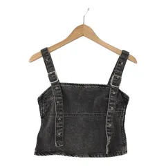 ZARA  ザラ　 デニムビスチェベスト sizeEUR XS/ブラック