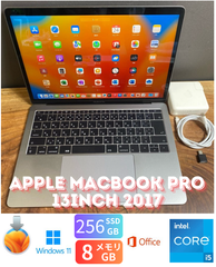 ［美品/新品バッテリー］Apple MacBook Pro 13inch 2017/Core i5GHz/8GB/SSD256GB/Windows11/Office 2021/385