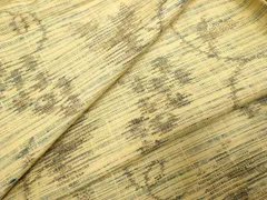 平和屋着物▽上質な紬 　単衣　葡萄蔦の葉　正絹　逸品　未使用　DAAT4486du