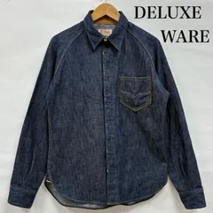 【未使用級】【DELUXEWARE】デニムシャツ インディゴ 濃紺 ストライプ dw-7640ag-02.jpg