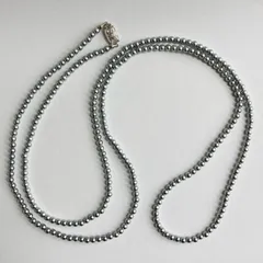 【再販】貝ベビーパール3Wayロングネックレス/約4～4.5mm約120cm/グレー/R/made in japan