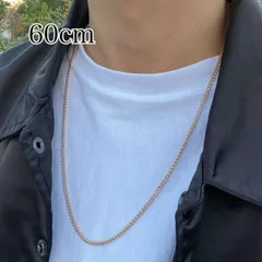 ゴールド ロングチェーンネックレス 60cm メンズ ネックレス アクセサリー