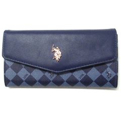 【新品 未使用】U.S. POLO ASSN. ユーエスポロアッスン サイフ ダイヤモンド ラージ フラップ ウォレット 長財布 27A195AA BLBK