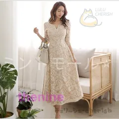 パーティードレス 袖あり結婚式 ドレス レース ワンピース ロング丈 フォーマルドレス 上品 大きいサイズ お呼ばれ 二次会 同窓会 服 着痩