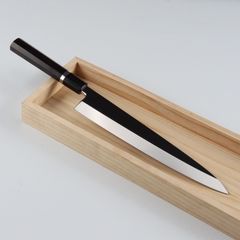 7791鱧切り 骨切り包丁 尺寸 ウルトラ鏡面仕上げ刺身包丁 黒檀黒水牛角