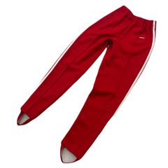 アディダス ジャージ ビンテージ 80s 子供用 152cm 足掛け付 イモジャー レッド adidas ●Ja8940