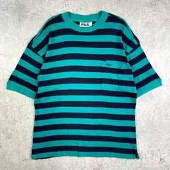 90年代 FILA フィラ ボーダーTシャツ 裾シングルステッチ メンズXL相当 