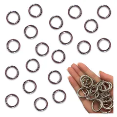 カラビナ 丸 シルバー 25ｍｍ 20個 サークル リング 金具 キーリング キーホルダー ナスカン リングショルダー アクセサリー ハンドメイド パーツ BD4185