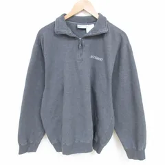 L/古着 リーボック REEBOK 長袖 ハーフジップ スウェット メンズ 00s ワンポイントロゴ 襟付き 濃グレー 霜降り 25mar06 中古 スエット ト