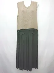 ◇ Perle Peche ペルルペッシュ 異素材 ノースリーブ ロング ワンピース サイズ38 ベージュ ブラック レディース P  【1408200006980】のサムネイル