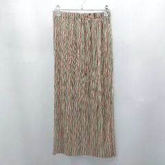 ◇ Θ 美品 ウィークス 配色 ロング丈 タイト スカート サイズM オレンジ グリーン系 レディース E  【1507080002461】