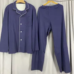 ［新品未使用］パジャマ メンズ 紳士 綿100% 長袖 上下セット ルームウェア 部屋着 春夏秋 大きいサイズ XLサイズ  LLサイズ ネイビー 紺