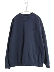 【お得なクーポン配布中!】 ノースフェイス ワンポイント ロゴ 刺繍 スウェット メンズ M トレーナー アウトドア スエット クルーネック 裏起毛 前V ラグラン ネイビー