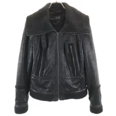 アルマーニエクスチェンジ フェイクムートン フライトジャケット S ブラック ARMANI EXCHANGE 中綿入り レディース