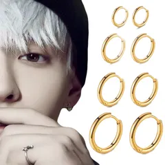フープピアス　ゴールド　金属アレルギー つけっぱなし ファーストピアス サージカルステンレス キャッチレス シンプル メンズ レディース シンプル