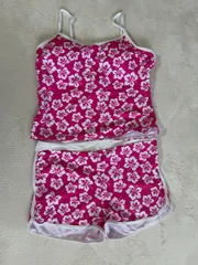 SHEIN 水着 ハイビスカス ピンク セパレートタイプ