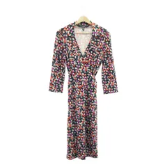 DIANE VON FURSTENBERG / ダイアンフォンファステンバーグ | REVOLUTIONARY DUENNE / 総柄 シルク ラップワンピース | 10 | マルチカラー | レディース