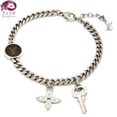 LOUIS VUITTON ルイヴィトン M00509 ブラスレ モノグラム パドロック ブレスレット シルバーカラーメタル 全長約23.7㎝ モノグラム・キャンバス キー モノグラム・フラワー DI1212 イタリア製