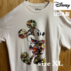 【古着】Disney(ディズニー)半袖Tシャツ XL 白 USA製 ヴィンテージ アメリカ古着 ミッキーマウス