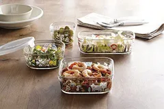 耐熱ガラス 密閉容器 4点セット 北欧の庭 システムセット・ミニ パック&レンジ PS-PRNSNF4