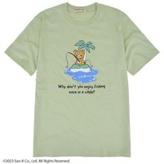リラックマ サンエックス Tシャツ 半袖 トップス プリント San-X ソフトグリーン 春夏