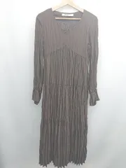 ◇ Θ Ray BEAMS レイ ビームス 無地 長袖 膝下丈 ワンピース サイズ表記なし ブラウン系 レディース E  【1507030006372】