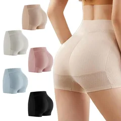 [veimia] ヒップアップショーツレディース 美尻ショーツ パッド入りヒップショーツ 柔らかい 通気 程よい締め付け感 お尻のボリュームアップ 骨盤ショーツ お腹引き締め ハイウエスト 履くだけで美ビップ (ブラック,S（38-45kg）)