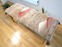 ペルシャ　ギャッベ ミニランナー　ラグ　113x45cm　風景　シラーズ山脈　生命の木　ヤギ　羊　RD7800